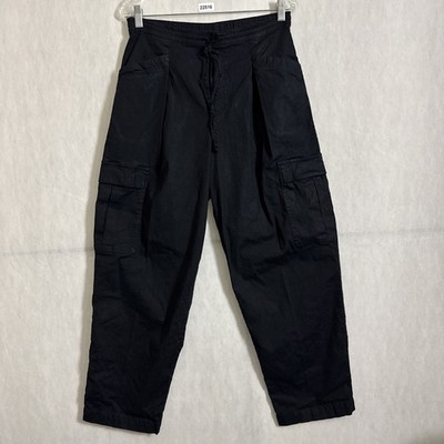 Athleta Women's Size Small Black Linen Blend Paradise Straight Cargo Pants