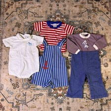 Vintage 1970s baby toddler one year old clothes bundle outfit lot flare jumper