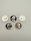 Lot of (5) 1962 Washington Silver Proof Quarters. #411