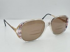 Vintage Luxottica Fran Pink Translucent Oval Metal Sunglasses Italy FRAMES ONLY