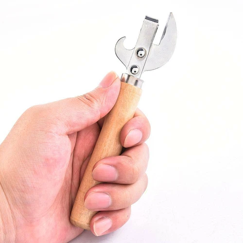 Wooden Handle Can Opener Multifunctional Beer Bottle Opener Tin Can Opener Px - Picture 4 of 14