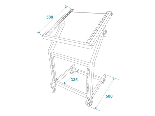 19U Studio DJ Rack Stand Cart for Network Mixer Music Audio Equipment ...