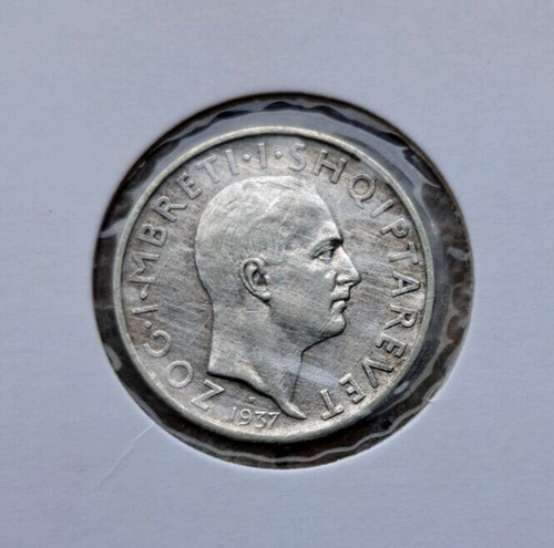 Silver Coin Albania 1 Frang 1937