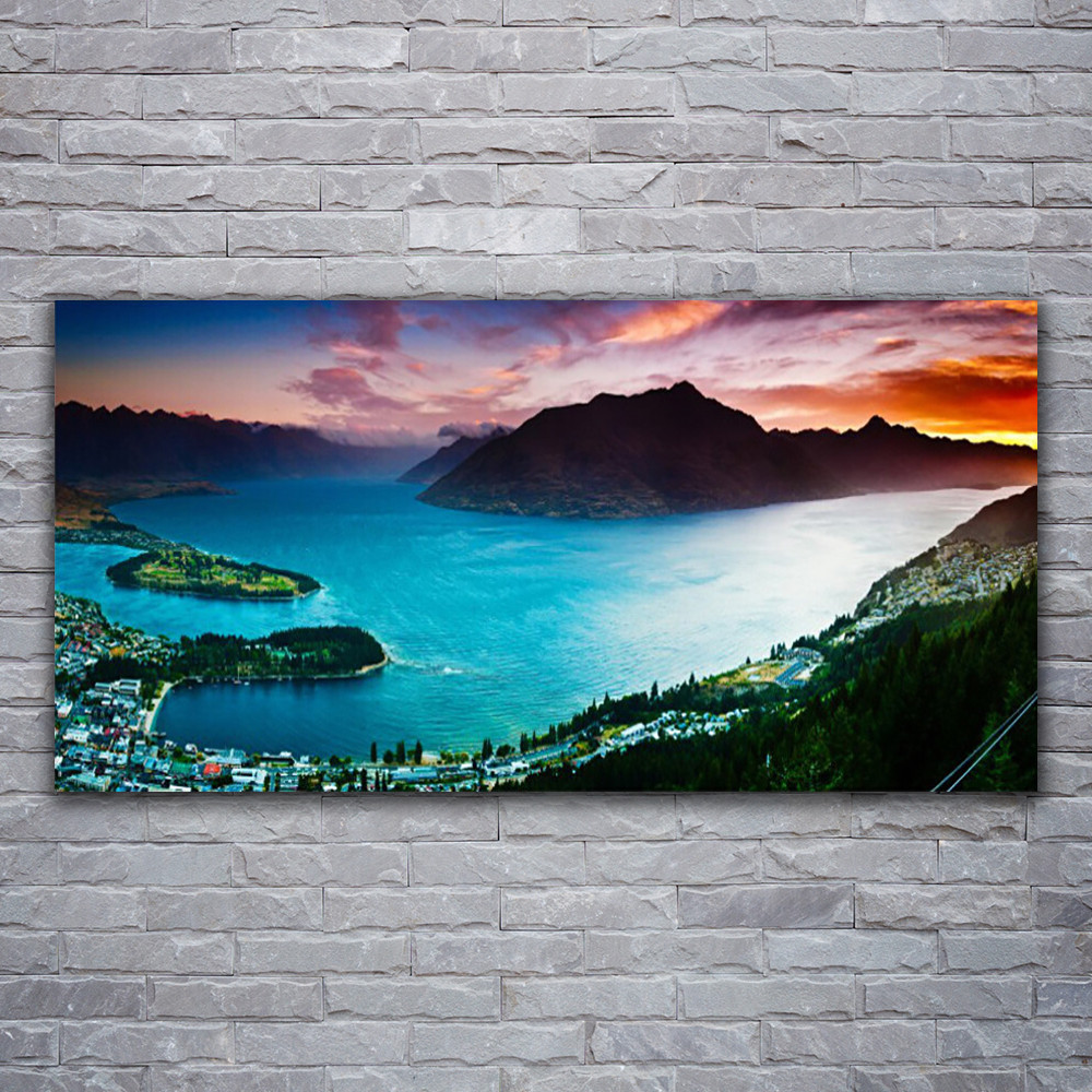 Tableau impression panorama 120x60 cm pour décoration murale moderne paysage fjords