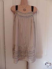 Lovely gold short silky dress Signature Next BNWT RRP £55 detachable scarf UK 14