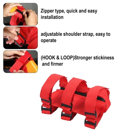 For 2021-2024 Ford Bronco Red Adjustable Roll Bar Fire Extinguisher Mount Holder - Foto 9 di 10