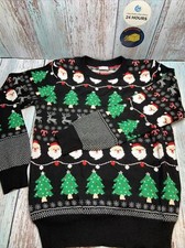 LIGHT-UP Christmas Sweater ,child 10, NWOT.Santa,roudolph,xmas Trees