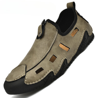 Men's Casual Shoes Outdoor Leather Breathable Loafers Hollow Moccasions Sneakers
