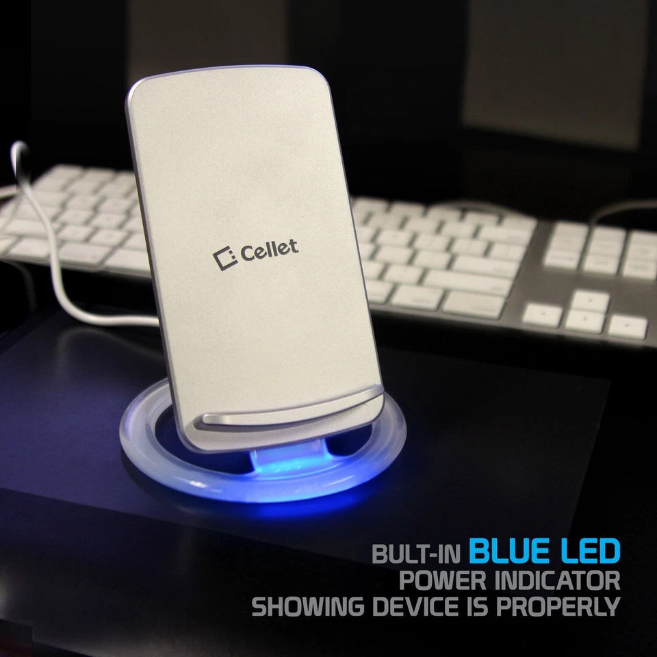 Cellet Adjustable Dual Coil Wireless Charging Stand W/ Blue LED Power Indicator - Image 3 of 4