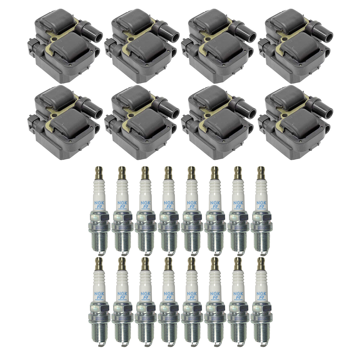 Bosch 8 Ignition Coil NGK 16 Laser Platinum Spark Plug Kit For W202 C215 C208 V8
