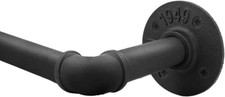 Qlfyuu Curtain Poles Industrial Curtain Rail, Curtain rod for Windows Black Curt