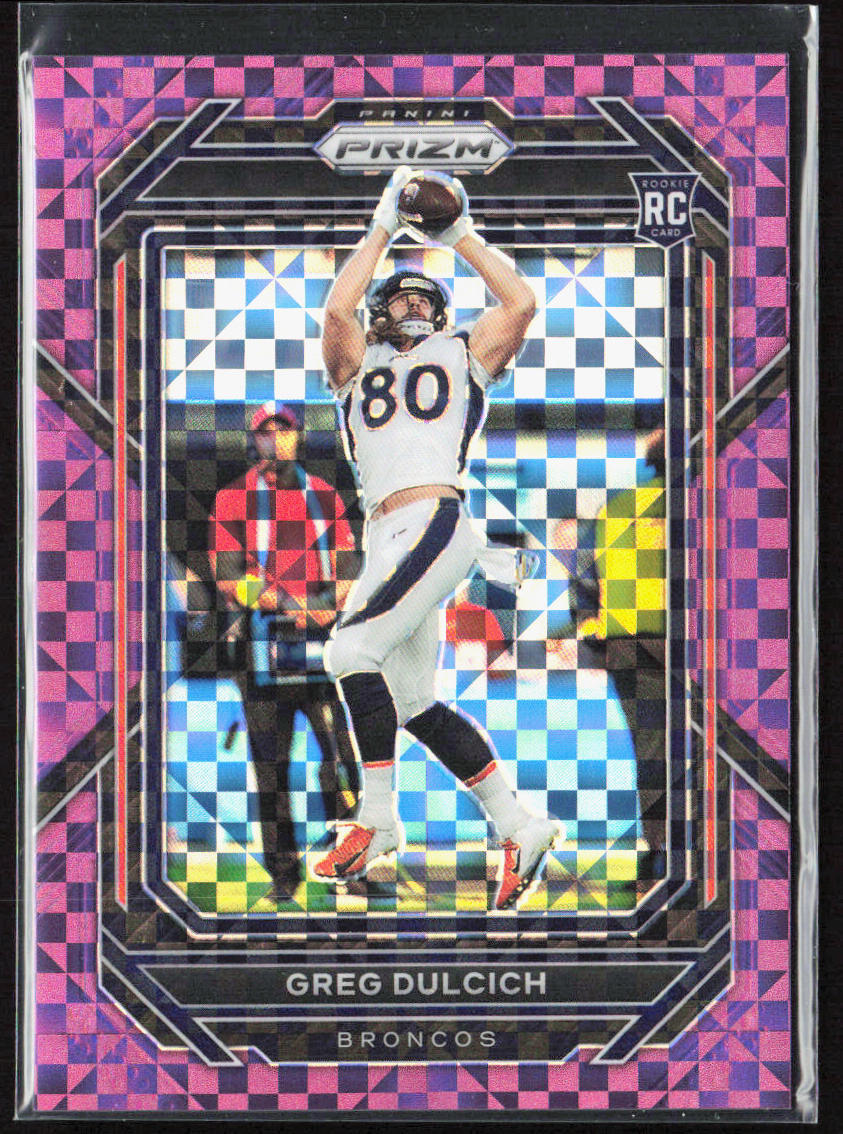 2022 Panini Prizm Greg Dulcich Purple Power Rookie /49 #360 Denver Broncos