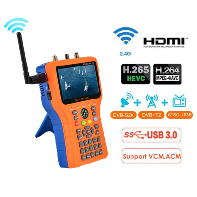 Sat Messgerät für DVB-S/S2, DVB-T/T2 & DVB-C Sat Finder mit 4,3'' TV Bildschirm