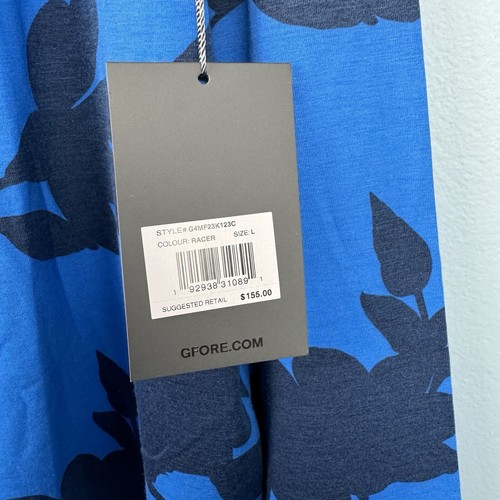 G/Fore Mens 1/4 Zip Racer Tonal Floral Luxe Blue Mid Layer Pullover Size Large L - Picture 9 of 9