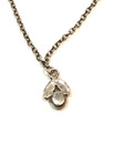 Vintage Silver Tone Flower Pendant Necklace with Red Stone — photo 3