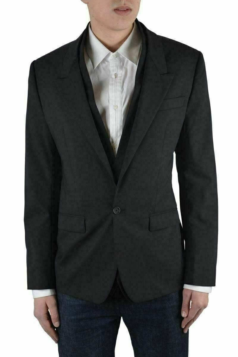 Dolce & Gabbana ""Sicilia"" Men's Gray Wool One Button Blazer Size US 38 IT 48
