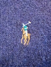 POLO RALPH LAUREN Scarf 100 Lambswool Solid Purple Fringe End Made In Italy