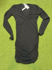 James Perse V-Neck Long Sleeve Dress Black Size 3 M NWT