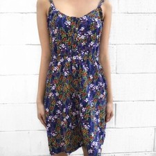 Buttoned Floral Midi Dress