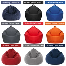 2 Size Large Bean Bag Chair Cover Indoor Outdoor Lazy Lounger for Kids Adult