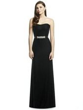 Dessy 2998....Full Length, Strapless, Velvet Gown Dress...Black...Size 4...NWT