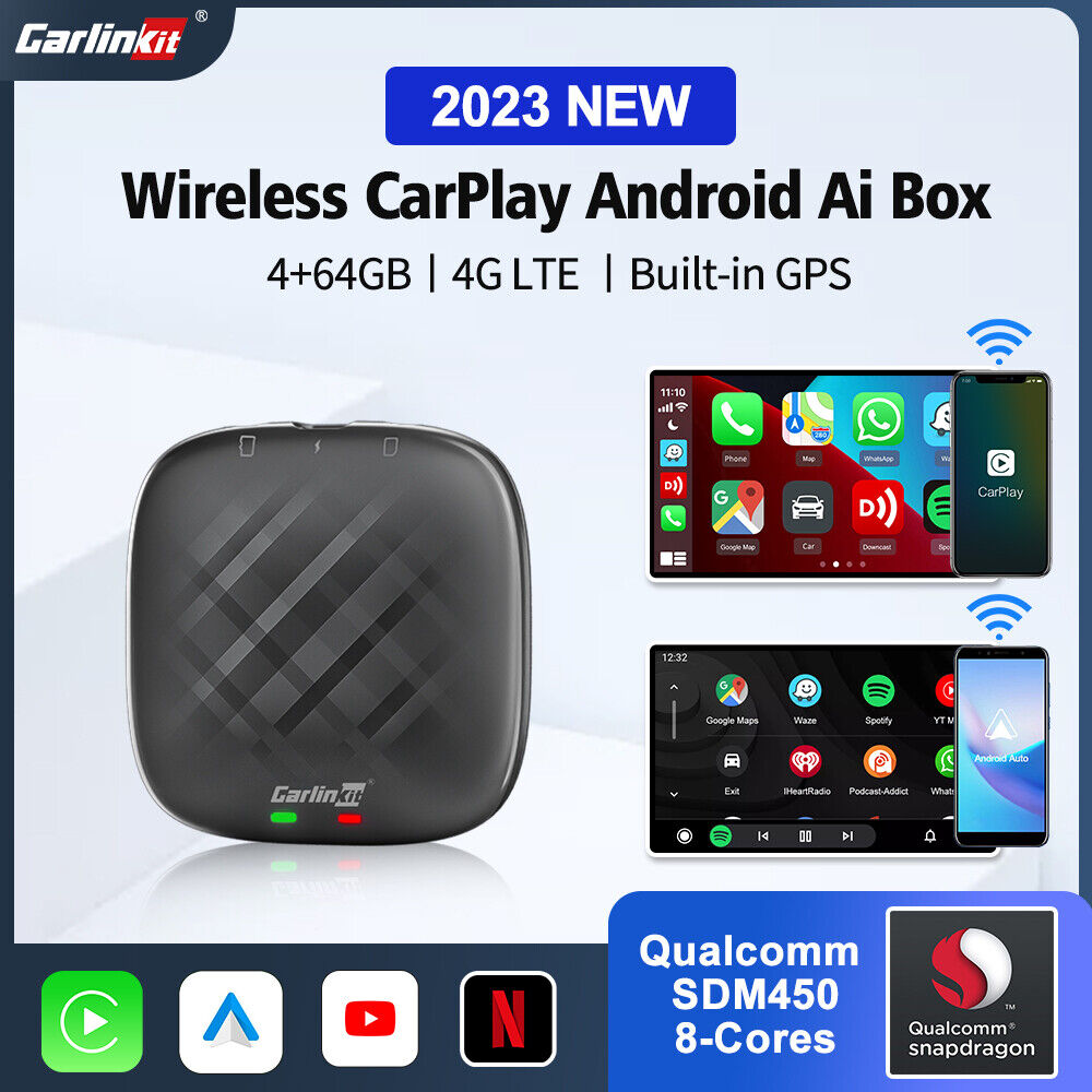 2023 CarlinKit 5.0 Wireless Android Auto & Wireless CarPlay Adapter USB for  OEM Wired CarPlay & Wired Android Auto Cars (Model Year: 2015 to 2023)