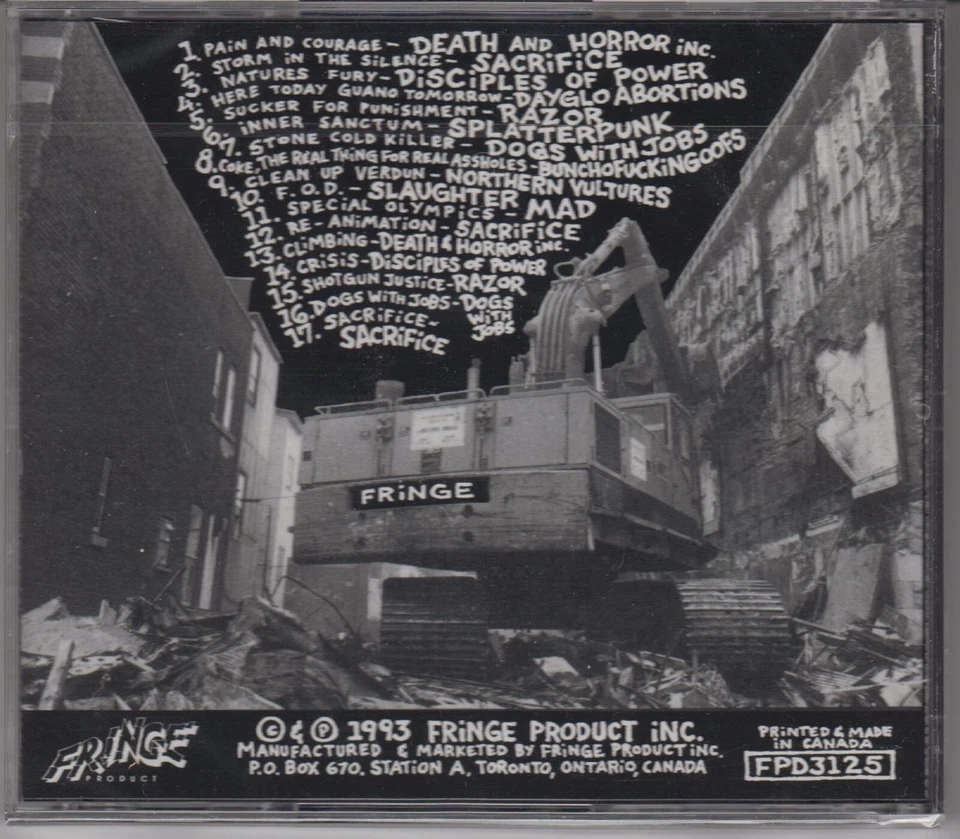 V/A CD Touch Of Fringe Comp 1993 Sacrifice Slaughter Razor Dayglo Abortions New - Bild 2 von 2