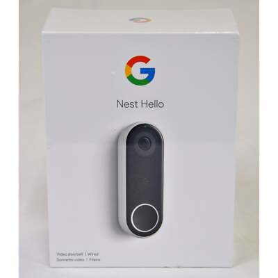 Nest Hello Smart Wi-Fi Video Doorbell, Wired White