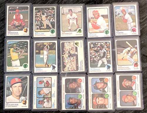 1973 Topps Lot (15) GRICH APARICIO MARICHAL TORRE BENCH ALOMAR Mixed Cond