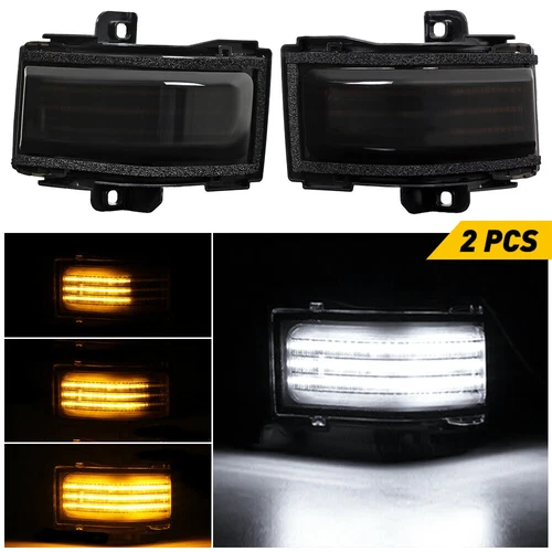 SMOKED Switchback LED Mirror Towing Mirror Light For 2017-22 Ford Superduty EXC