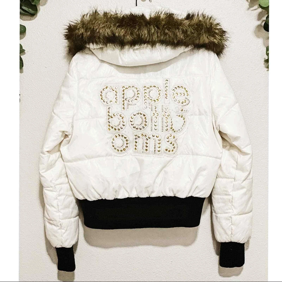 Vintage Apple Bottom Jeans Puffer Hooded Jacket | eBay