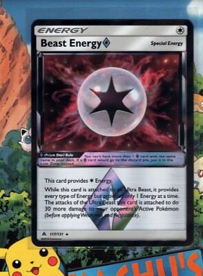 beast energy pokemon card Ultra (TCG) While this card is attached to an Ultra Beast Beast Ring (Secret) 141/131 -