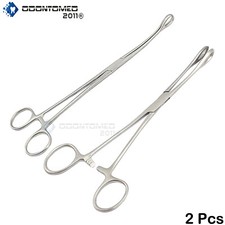2 Forester Sponge Forceps 10" Straight  Curved Body Piercing Kit Instruments