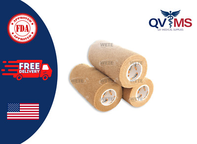 Brown Tan Elastic Bandage Wrap (4 in x 5 yds) - Large