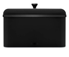 Tower Sera Black Breadbin Contemporary Kitchen Storage With Black Smoked Trim