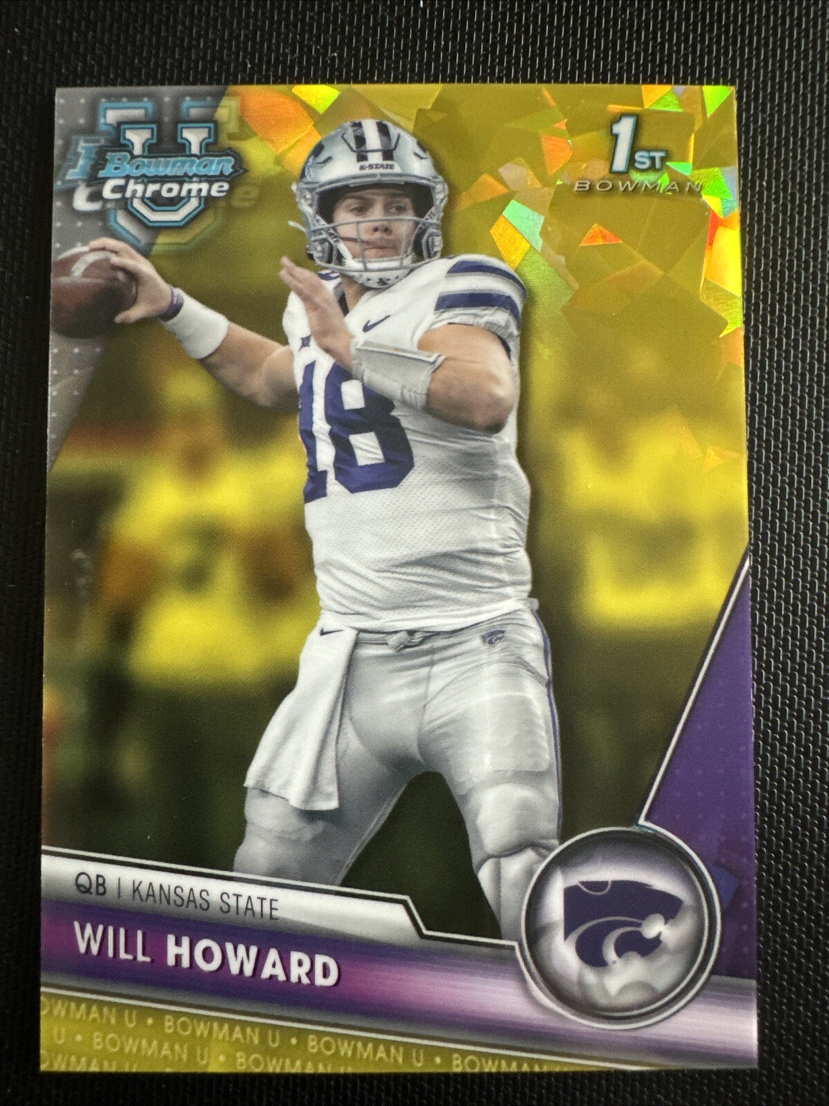 2023 Bowman University Chrome Sapphire Edition - Yellow #93 Will Howard /75 (RC)