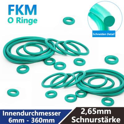 Schnurstärke 2,65mm O-Ringe Grün Dichtringe Dichtungsringe 6mm-360mm ID FKM 70