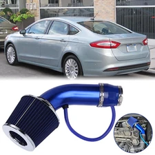 3" Car Cold Air Intake Filter Induction Pipe Power Flow Hose Blue Kit For Ford