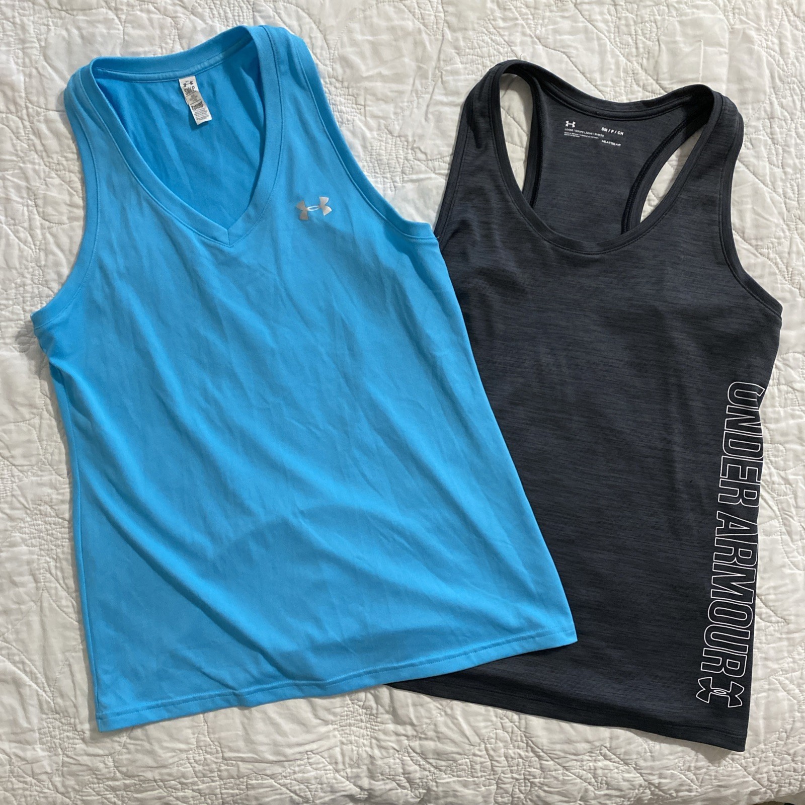 Lot of 2 - Women's UA Under Armour Tank Tops, Small, HeatGear