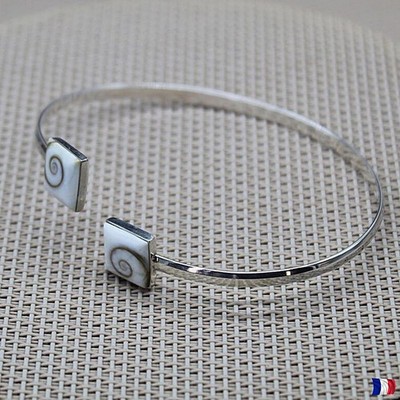 925 Silber Armband - St. Lucia Auge / Shiva Auge - offenes Armband