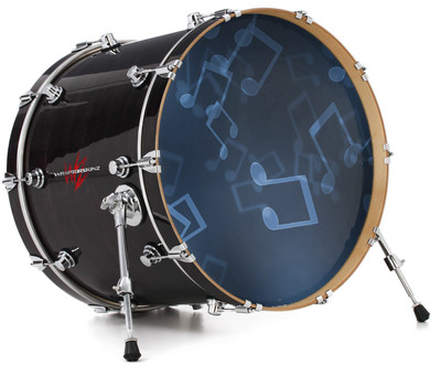 Vinyl Skin Decal Wrap fits 22'' Bass Kick Drum - Bokeh Music Blue