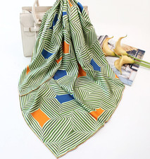 100 Twill Silk Square socks Print Scarf Neckerchief Bandanna Women Wrap 88X88cm