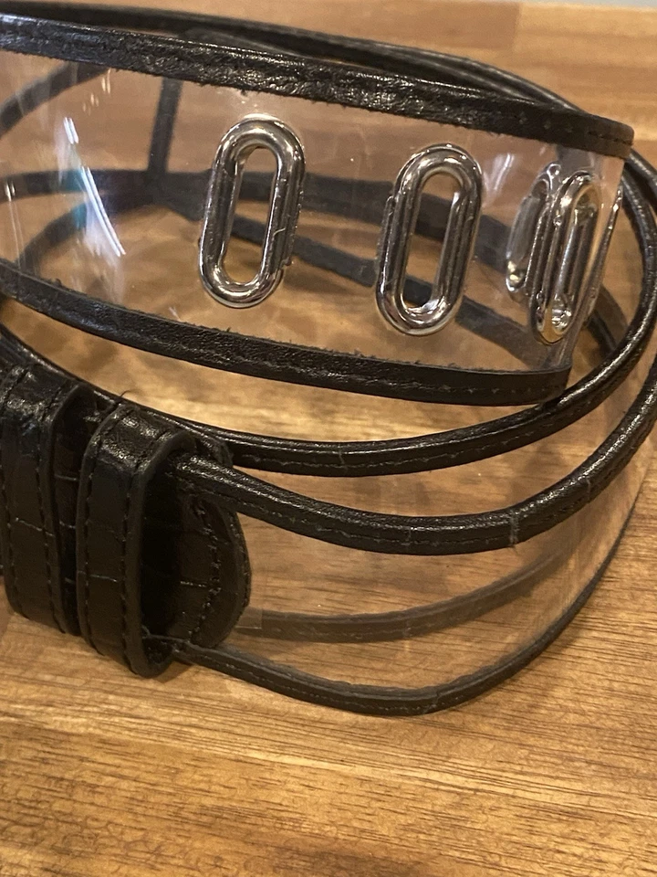 Cinturón Michael Kors de vinilo transparente y cuero con ojal XL Foto 4 de 4