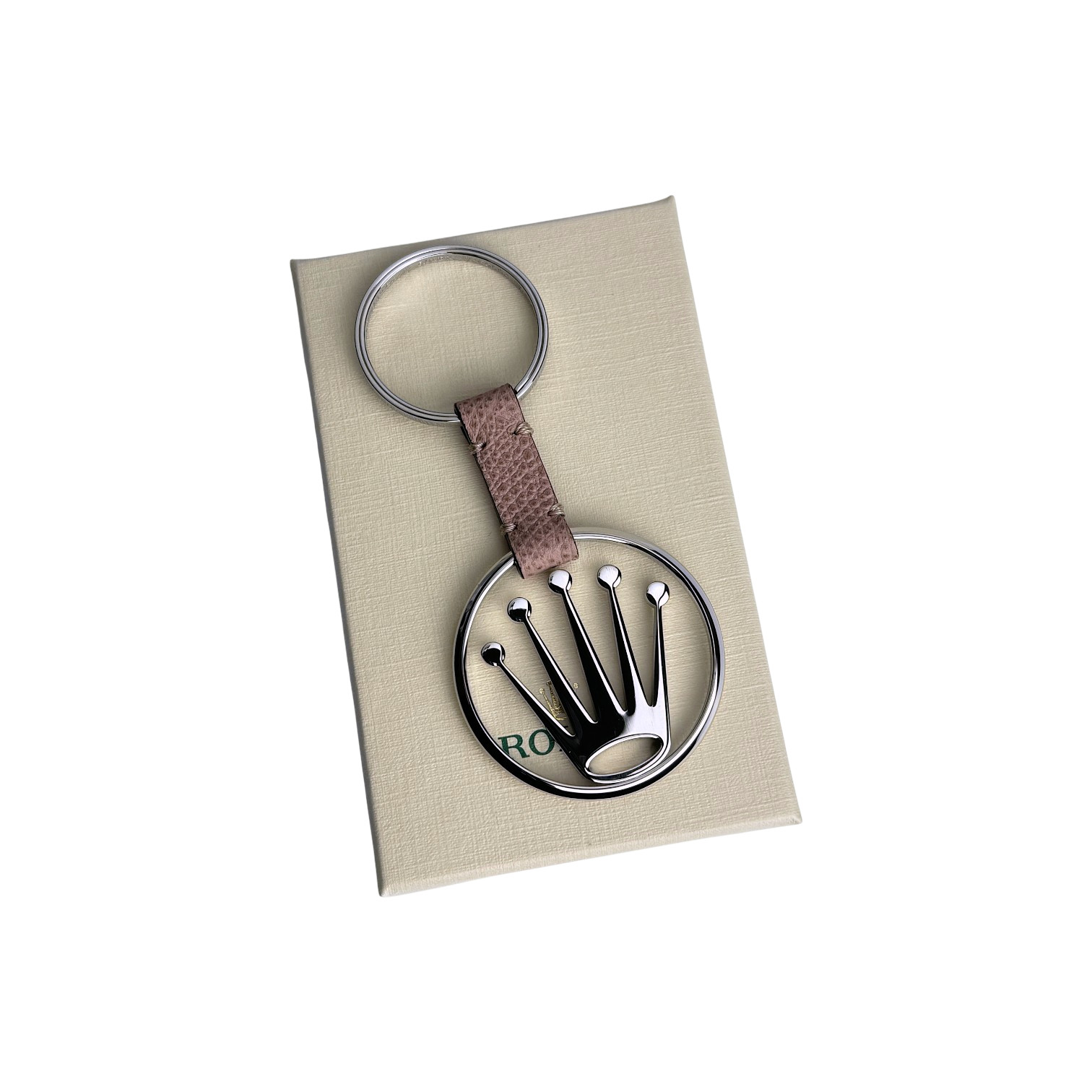Rolex keychain pendant in silver, brown keyring keychain key holder