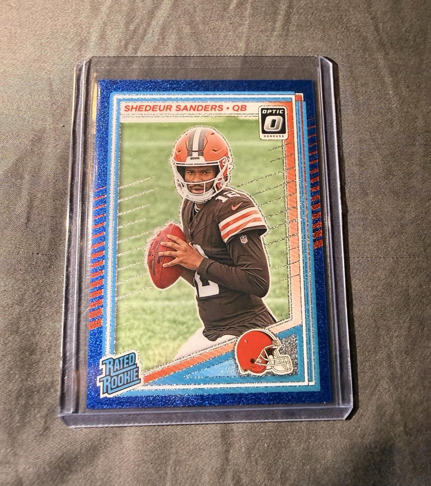 2025 Donruss Optic - Rated Rookie Shedeur Sanders #203 Blue Glitter Prizm SSP