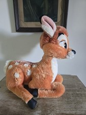 Vintage Disneyland Walt Disney World 10" Tall 13" Long Bambi Plush Laying FO
