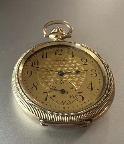 Antique Illinois Ca 1909 Gold Filled Pocket Watch Running Working
