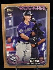 Topps 2024 Update Jordan Beck Rookie Debut Gold #US198 Rockies /2024