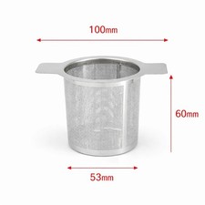 Edelstahl Teesieb Teefilter 100mm mit Deckel Feinmaschig für Tasse Kanne Glas
