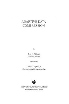 Adaptive Data Compression by Ross N. Williams (English) Hardcover Book